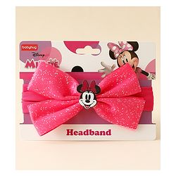 Babyhug Disney Headband With Minnie Mouse Bow Applique Free Size - Fuchsia