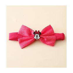 Babyhug Disney Headband With Minnie Mouse Bow Applique Free Size - Fuchsia