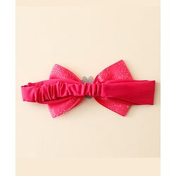 Babyhug Disney Headband With Minnie Mouse Bow Applique Free Size - Fuchsia