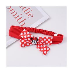 Babyhug Disney Free Size Headbands With Minnie Mouse Polka Dots Bow Applique - Red