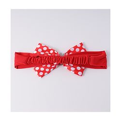Babyhug Disney Free Size Headbands With Minnie Mouse Polka Dots Bow Applique - Red