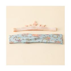 Babyhug Disney Free Size Headbands With Disney Princess Print Cinderella Bow & Tiara Applique Pack of 2 - Blue & PInk