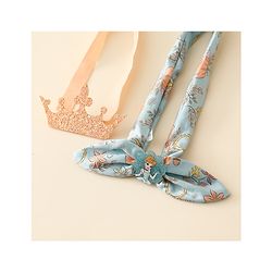 Babyhug Disney Free Size Headbands With Disney Princess Print Cinderella Bow & Tiara Applique Pack of 2 - Blue & PInk