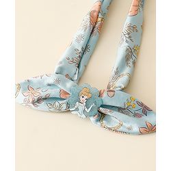 Babyhug Disney Free Size Headbands With Disney Princess Print Cinderella Bow & Tiara Applique Pack of 2 - Blue & PInk