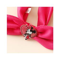 Babyhug Disney Free Size Headbands With Minnie Mouse Bow Applique & Print Pack of 2 - Fuchsia & Pink