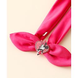 Babyhug Disney Free Size Headbands With Minnie Mouse Bow Applique & Print Pack of 2 - Fuchsia & Pink