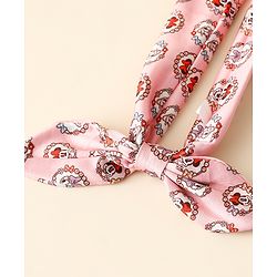 Babyhug Disney Free Size Headbands With Minnie Mouse Bow Applique & Print Pack of 2 - Fuchsia & Pink