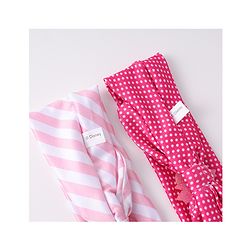 Babyhug Disney Free Size Headbands With Minnie Mouse Bow Applique Polka Dots & Striped Prints Pack of 2 - Fuchsia & Pink