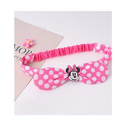 Babyhug Disney Headband With Minnie Mouse Bow Applique Free Size - Pink