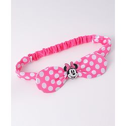 Babyhug Disney Headband With Minnie Mouse Bow Applique Free Size - Pink