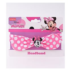 Babyhug Disney Headband With Minnie Mouse Bow Applique Free Size - Pink