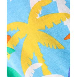 Babyhug Cotton Knit Half Sleeves Co-ords Night Suit with Coconut Tree Print - Light Blue