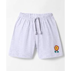 Babyhug Single Jersey Knit Shorts with Sun Print - Grey