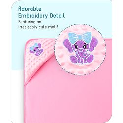 Babyhug Bubble Embroidered Hooded Wrapper Lion Patch - Blue