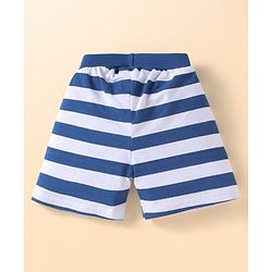 Babyhug Cotton Single Jersey Knit Striped Shorts With Ball Print Pack of 3 - Red & Blue
