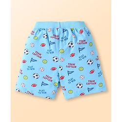 Babyhug Cotton Single Jersey Knit Striped Shorts With Ball Print Pack of 3 - Red & Blue
