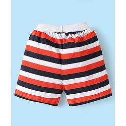 Babyhug 100% Cotton Single Jersey Knit Shorts with Stripes & Sport Theme Print Pack of 3 - Grey & Black