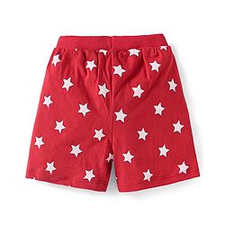 Babyhug Cotton Knit Shorts with Stars Print & Stripes Pack of 3 - Yellow Red & Navy Blue