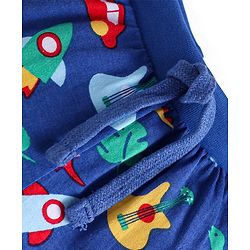 Babyhug Cotton Knit Shorts with Stars Print & Stripes Pack of 3 - Yellow Red & Navy Blue