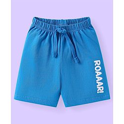 Babyhug Cotton Knit Knee Length Striped & Lion Printed Shorts Pack of 3 - Blue White & Light Blue
