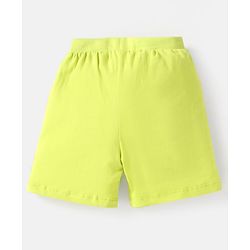 Babyhug Cotton Single Jersey Knit Striped Shorts With Leafy Print Pack of 3 - Lime Green & Navy