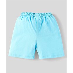 Babyhug Cotton Knit Shorts With Striped & Beach Theme Print Pack Of 3 - Light Blue Orange & Yellow