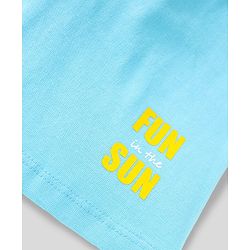 Babyhug Cotton Knit Shorts With Striped & Beach Theme Print Pack Of 3 - Light Blue Orange & Yellow