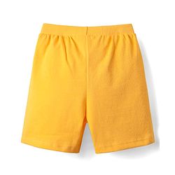 Babyhug 100% Cotton Single Jersey Knit Shorts With Stripes & Dino Print Pack Of 3 - Yellow Light Blue & Navy Blue
