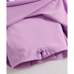 Babyhug Frill Sleeves Frock Swimsuit With Bow Applique - Purple