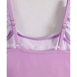 Babyhug Frill Sleeves Frock Swimsuit With Bow Applique - Purple
