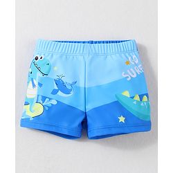 Babyhug Swimming Trunk With Dino Print - Blue