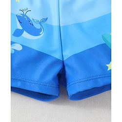Babyhug Swimming Trunk With Dino Print - Blue