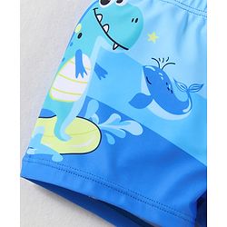 Babyhug Swimming Trunk With Dino Print - Blue