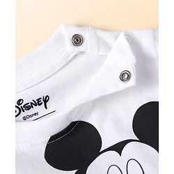 Babyhug Disney Single Jersey Knit Half Sleeves Shorts Night Suit with Mickey Mouse Graphics - Blue & White