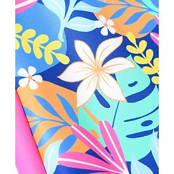 Babyhug Sleeveless Water Repellant Legged SwimSuit Floral Print - Blue