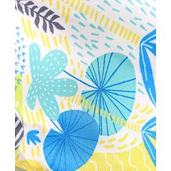 Babyhug Half Raglan Sleeves Water Repellent Legged Swimsuit with Jungle Theme Print - Blue