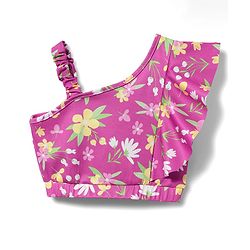 Babyhug Sleeveless Water Repellent Two Piece Swimsuit with Floral Print - Pink