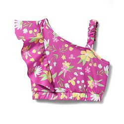 Babyhug Sleeveless Water Repellent Two Piece Swimsuit with Floral Print - Pink