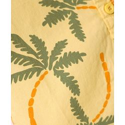 Babyhug Cotton Woven Half Sleeves Shirt With Tree Print - Yellow