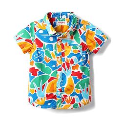 Babyhug Cotton Woven Half Sleeves Shirt With Abstract Print - Multicolour