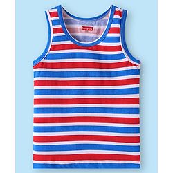 Babyhug 100% Cotton Knit Sleeveless Sando Vests With Boat Print Pack of 3 - Red Blue & White