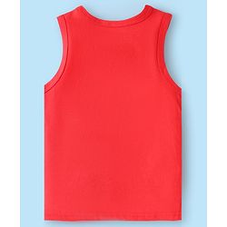 Babyhug 100% Cotton Knit Sleeveless Sando Vests With Boat Print Pack of 3 - Red Blue & White