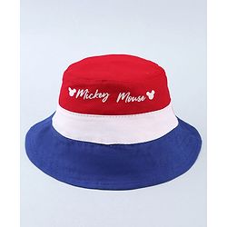 Babyhug Disney Cotton Woven Summer Cap with Mickey Mouse Graphics Green - Diameter 16.6 cm