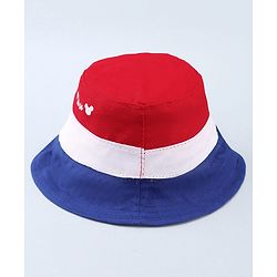 Babyhug Disney Cotton Woven Summer Cap with Mickey Mouse Graphics Green - Diameter 16.6 cm