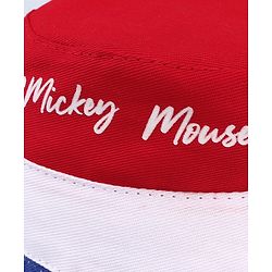 Babyhug Disney Cotton Woven Summer Cap with Mickey Mouse Graphics Green - Diameter 16.6 cm