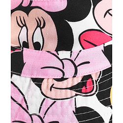 Babyhug Disney Cotton Woven Summer Caps with Minnie Mouse Print Multicolor - Diameter 16 cm