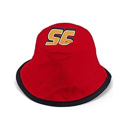 Babyhug Disney Cotton Woven Summer Cap With Cars Graphics Red - Diameter 21 cm