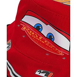 Babyhug Disney Cotton Woven Summer Cap With Cars Graphics Red - Diameter 21 cm