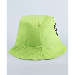 Babyhug Disney Cotton Woven Summer Cap with Mickey Mouse Graphics Light Green - Diameter 17 cm