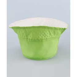 Babyhug Disney Cotton Woven Summer Cap with Mickey Mouse Graphics Light Green - Diameter 17 cm